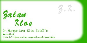 zalan klos business card